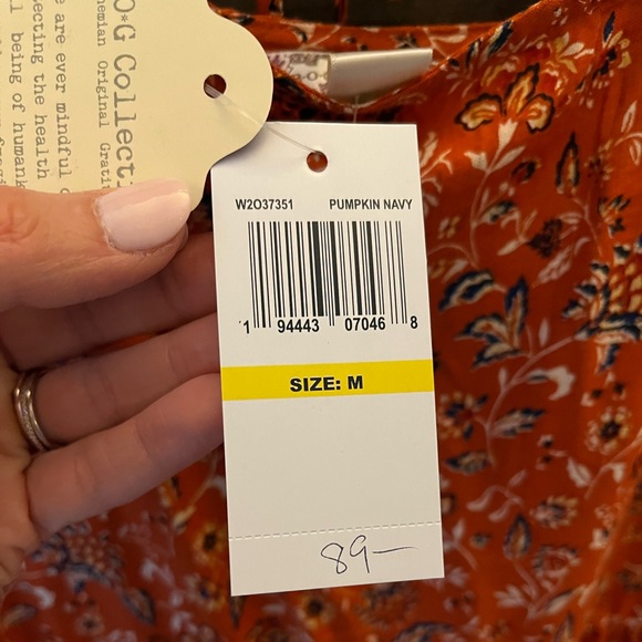 B.O.G. Collective Tineo Pumpkin Floral Tiered Mini Dress - Picture 6 of 6